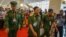 Myanmar Commander in Chief Min Aung Hlaing arrives at peace talks in Naypyitaw, May 24, 2017. (A. N. Soe for VOA)