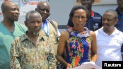 Semida Masika, the last patient being treated for Ebola in the Democratic Republic of Congo, is seen after she was discharged from a hospital in Beni, Democratic Republic of Congo, March 3, 2020.