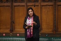 Nusrat Ghani berbicara dalam sesi di Parlemen di London, Inggris 12 Mei 2021. (Foto: via Reuters)