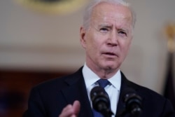 Presiden AS Joe Biden berbicara mengenai gencatan senjata antara Israel dan Hamas, di Gedung Putih, Washington, Kamis, 20 Mei 2021. (Foto: AP Photo/Evan Vucci)