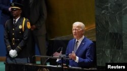 Američki predsednik za govornicom u Ujedinjenim nacijama (Foto: REUTERS/ Kevin Lamarque)