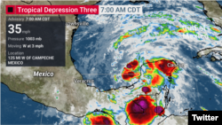 Peringatan Badai Tropis Cristobal melalui Twitter. (Foto: Twitter/@weatherchannel)