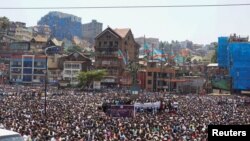 Mkutano wa hadhara wa viongozi wa M23 na wakazi wa Bukavu, Februari 27, 2025. Picha ya Reuters