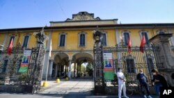 A view of the Pio Albergo Trivulzio nursing home in Milan, Italy, Tuesday, April 7, 2020. Italy’s health ministry has sent inspectors to the country's biggest nursing home where 70 elderly people reportedly died in March alone.