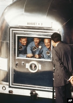 President Nixon greeted Apollo 11 astronauts