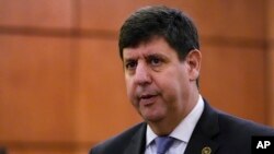 Steven Dettelbach, the director of the Bureau of Alcohol, Tobacco, Firearms and Explosives, talks with community members who were personally affected by the October 2023 mass shootings in Lewiston, Maine, at Central Maine Community College, Feb. 22, 2024, in Auburn, Maine.