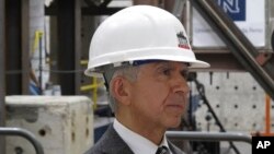Saiid Saiidi, a world-renowned professor of civil and environmental engineering at the University of Nevada, Reno, Sept. 20, 2017, after conducting a series of tests on a giant shake table intended to simulate violent earthquake activity at the school's lab.
