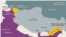 Map shows border disputes between China and India.
