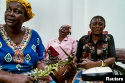 Women who supported Congolese opposition leader Étienne Tshisekedi mourn his death outside his residence in the Democratic Republic of Congo’s capital, Kinshasa, Feb. 2, 2017.