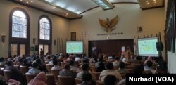 Pertemuan pegiat kebencanaan berbagai daerah di UGM Yogyakarta, 23 Juli 2019. (Foto:VOA/Nurhadi)