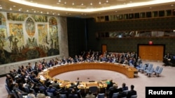 Réunion du Conseil de sécurité de l'ONU sur la Syrie, New York, le 14 avril 2018. 