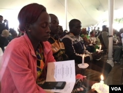 Survivors and families of the victims of the 1998 U.S. embassy bomb attack in Nairobi, Kenya, spoke of forgives but urged others never to forget the event that shattered their lives. (M. Yusuf/VOA)