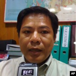 Mr. Than Sarath, deputy director of Cambodia's Forestry Administration's Department of Administration, Planning, and Finance, gives an interview to VOA Khmer.