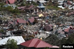 Kawasan terdampak gempa bumi di Petabo, Palu, Sulawesi Tengah, dilihat dari udara, 7 Oktober 2018. (Foto: dok)