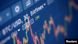 FILE - Photo illustration of Bitfinex cryptocurrency exchange website taken Sept. 27, 2017.