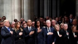 პრეზიდენტები და პირველი ლედები - დონალდ ტრამპი, ბარაკ ობამა, ბილ კლინტონი და ჯიმი კარტერი.