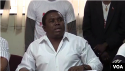 Opposition leader, lawyer Andre Michel holds a press conference in Port au Prince, June 5, 2019. (M.Vilme/VOA)