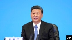 (资料照）中国国家主席习近平2021年7月6日在北京一次会议上发表讲话。（照片由新华社发表，美联社转载）