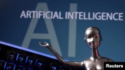 FILE PHOTO: Illustration shows AI Artificial Intelligence words