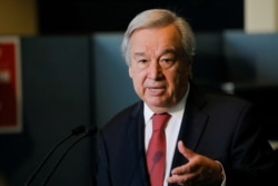 U.N. Secretary-General Antonio Guterres speaks to the media in New York City, New York, June 18, 2021.