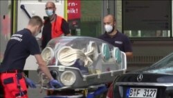 Russian opposition figure Aleksei Navalny being transferred to Berlin for tests and treatment from a hospital in Omsk on August 22 following Novichok poisoning.