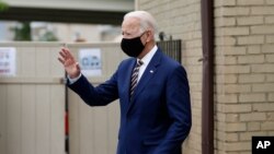 Le candidat démocrate à la présidentielle, l'ancien vice-président Joe Biden lors de la rencontre des propriétaires de petites entreprises à Yeadon, en Pennsylvanie le 17 juin 2020.