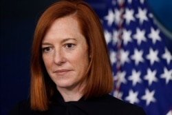 White House press secretary Jen Psaki speaks during a press briefing at the White House, Jan. 22, 2021.