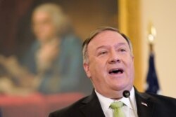 Secretary of State Mike Pompeo speaks during a news conference to announce the Trump administration's restoration of sanctions on Iran, Sept. 21, 2020, in Washington.