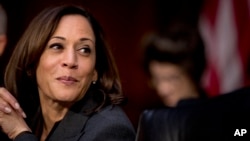 Democratic presidential candidate Sen. Kamala Harris, D-Calif., appears for a Senate Homeland Security Committee hearing on Capitol Hill in Washington, Nov. 5, 2019.
