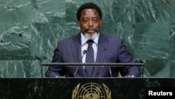 Joseph Kabila, president of the Democratic Republic of the Congo, addresses the 72nd General Assembly at U.N. headquarters in New York, Sept. 23, 2017.