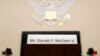 A placard is displayed for former White House Counsel Don McGahn, who did not appear before a House Judiciary Committee hearing, May 21, 2019, on Capitol Hill in Washington.