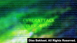 An illustration of a cyberattack in progress. (Diaa Bekheet)