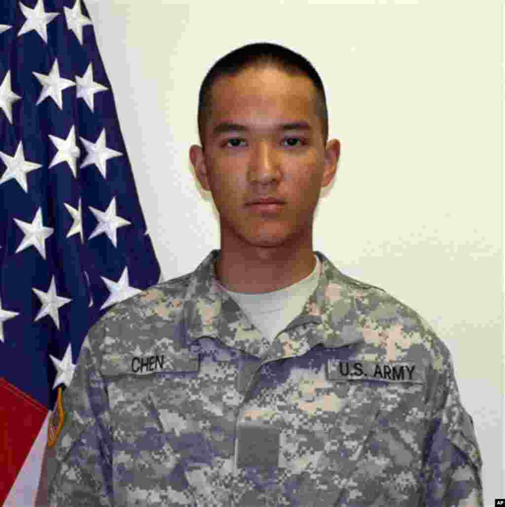 This undated photo provided by the U.S. Army shows Pvt. Danny Chen who was killed Monday, Oct. 3, 2011. Chen, 19, died in Kandahar, Afghanistan. Chen was assigned to the 3rd Battalion, 21st Infantry Regiment, 1st Stryker Brigade Combat Team, 25th Infantry Division at Fort Wainwright. (AP Photo/U.S. Army)