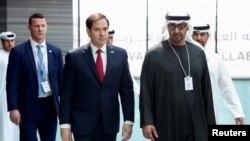 Američki državni sekretar Marco Rubio susreo se sa predsjednikom Ujedinjenih Arapskih Emirata šeikom Mohamedom bin Zayedom Al Nahyanom u Abu Dabiju, 19. februar 2025. (Foto: REUTERS/Evelyn Hockstein)