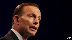 Perdana Menteri Australia Tony Abbott dalam KTT G-20 di Brisbane, November 2014.