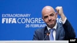Gianni Infantino dari Swiss terpilih sebagai Presiden FIFA pada Kongres di Zurich, Swiss, 26 Februari lalu (foto: dok).