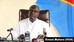 Denis Mukwege le 5 octobre 2018. (VOA/ Ernest Muhero)