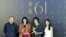 Ma Ying-li, second from right, stands with the crew after winning the Best Narrative Feature award for "An Unfinished Film" at the 61st Golden Horse Awards in Taipei, Taiwan, Nov. 23, 2024. Ma is the wife of the film's director, Lou Ye.