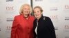 FILE - Former Secretary of State Madeleine Albright, right, poses with Ambassador Melanne Verveer, co-founder Seneca Women, at Seneca Women's Fast Forward Women’s Innovation Forum, Sept. 29, 2018, at the Metropolitan Museum of Art in New York. 