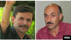 از راست: رسول بداقی و محمود بهشتی لنگرودی، معلمان زندانی