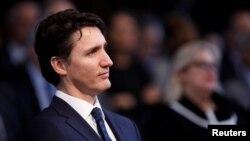 Canada's Prime Minister Justin Trudeau attends an official ceremony marking the appointment of Richard Wagner as Chief Justice of the Supreme Court of Canada in Ottawa, Ontario, Canada, Feb. 5, 2018.