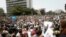 Ethiopians participating in anti-government demonstration in capital city Addis Ababa, June 2, 2013. (Marthe van der Wolfe/VOA)