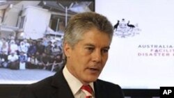 Australian Foreign Minister Stephen Smith delivers his speech during the opening of the Australia-Indonesia Facility for Disaster Reduction in Jakarta (File Photo - 15 Jul 2010)