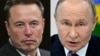 Kombinacija fotografija Elona Muska i Vladimira Putina. (Foto: AFP/Alain Jocard/Alexander Nemenov)
