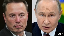 Kombinacija fotografija Elona Muska i Vladimira Putina. (Foto: AFP/Alain Jocard/Alexander Nemenov)