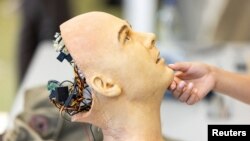 Advanced humanoid robot 'Sophia' is pictured at AI for Good Global Summit in Geneva