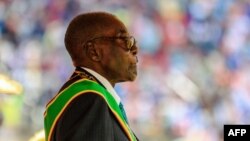 Le président du Zimbabwe Robert Mugabe à Harare, le 18 avril 2017.