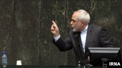 Iran's Foreign Minister Javad Zarif answers lawmakers questions on nuclear talks at the Iran Parliament, Jan. 6, 2015.