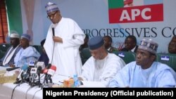 Shugaba Buhari A Taron Shugabannin Jam’iyyar APC Inda Ya Bayyana Niyyarsa Na Sake Neman Wa'adin Shugabanci.