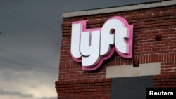FILE - The Lyft Driver Hub is seen in Los Angeles, California, March 20, 2019. 